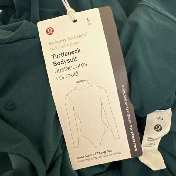 LULULEMON Wundermost Ultra-Soft Nulu Turtleneck Bodysuit Storm Teal NWT - Picture 7 of 8